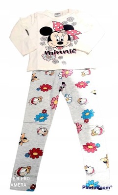 Komplet Minnie leginsy i bluzka szary r 134