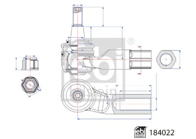 FEBI BILSTEIN TERMINAL BARRA KIEROWNICZEGO FE184022  