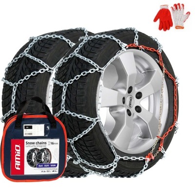 ŁAŃCUCHY NA ШЕСТЕРНИ ŚNIEGOWE 175/75R16 +ETUI+RĘKAWICE 16MM 4X4 BUS TIR КАМПЕР