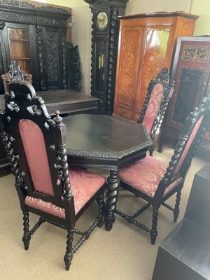 Stół i 4 krzesła gdańskie ANTYKI Domański