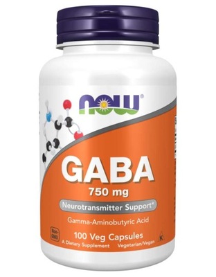 NOW Foods GABA 750mg RELAKS SEN STRES 100 kaps