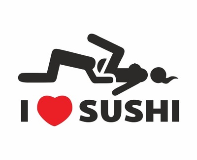 Naklejka I love sushi
