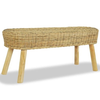 Ławka do przedpokoju, naturalny rattan, 110x35x45