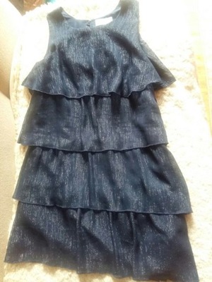 Granatowo srebrna sukienka Smyk roz 152