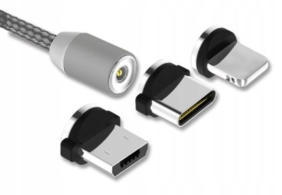 KABEL MAGNETYCZNY ŁADOWANIE IPHONE MICRO USB TYP-C