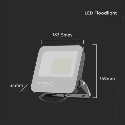 V-TAC ПРОЕКТОР LED (СВЕТОДИОД ) V-TAC 50W 185LM/W ЧЕРНЫЙ VT-44