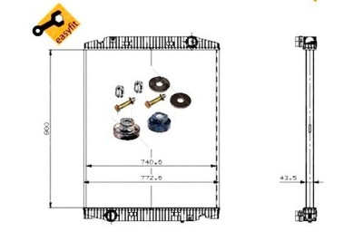 РАДИАТОР ДВИГАТЕЛЯ NRF 504011119 114081O 114081 IV2