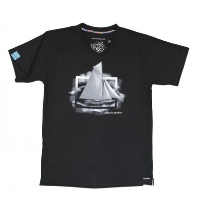 Koszulka żeglarska Navinations Classic Yachts czarna, rozm L