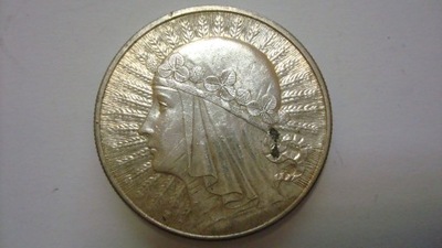 10 złotych Głowa Kobiety 1932 bez znaku stan 2-