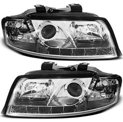 Фары лампы kpl day line light led тюнинг хром audi a4 b6 8e 2000-04 фото №1