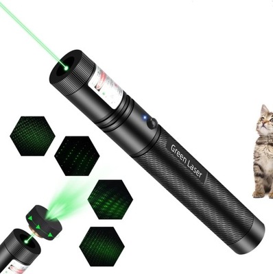 MOCNY WSKAŹNIK LASEROWY LASER POINTER ZIELONY AKU