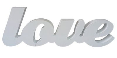 love napis litery 3D łączone