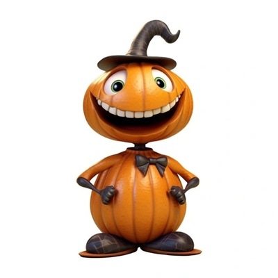 Cartoon Halloween Pumpkin Figurine Style B