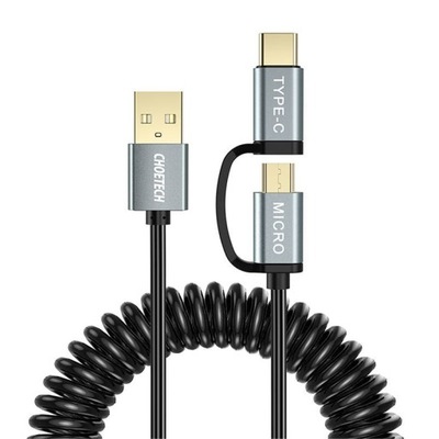 Choetech Kabel USB 2w1 XAC-0012-101BK USB-C Micro
