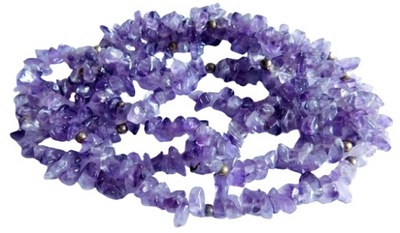 NASZYJNIK KAMIENIE AMETYSTY SIECZKA