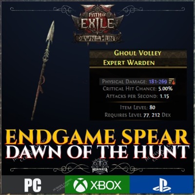 Path Of Exile 2 RARE SPEAR ENDGAME 300 PHYS DAMAGE BROŃ DLA HUNTRESS POE2