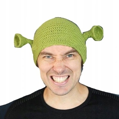 DE INVIERNO CZAPKA MESKA SHREK SMIESZNA VERDE  