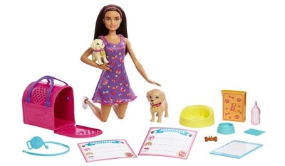 Lalka Barbie Barbi adopcja Piesków Mattel edukacyjna DLA DZIEWCZYNKI