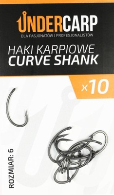 UNDERCARP Teflonowe haki karpiowe CURVE SHANK r. 6