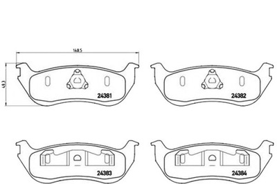 Brembo гальмівні колодки гальмівний. ford explorer 01-02 задня фото №1
