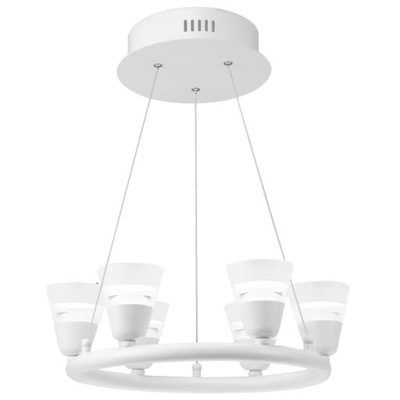 Lampa wisząca żyrandol LED ecru okrągły kielichy nowoczesny 47 cm Polux