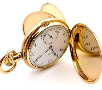 Oryginalny zegarek kieszonkowy Rolex złocony kryty