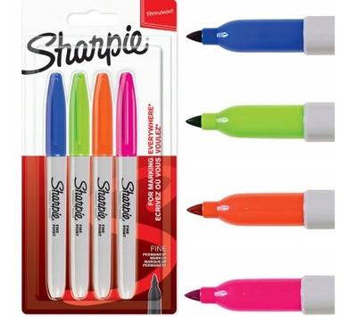 SHARPIE Markery pisaki flamastry mazaki permanentne Fine 4 sztuki