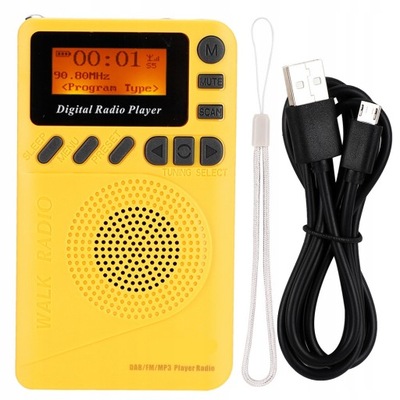 MINI RADIO PRZENOŚNE DAB FM USB MP3