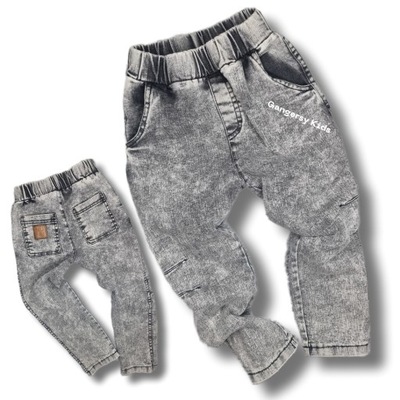 Nunu jeansy 128 134 grey spodnie jeans szare dekatyzowane