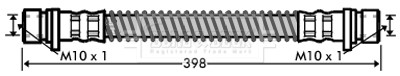 BORG & BECK BBH7336 CABLE DE FRENADO ELASTYCZ  