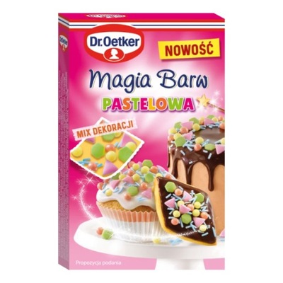 Posypka cukrowa na tort MAGIA BARW PASTELOWA 70g