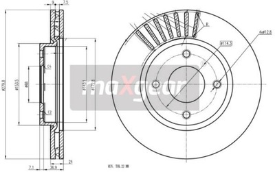 MAXGEAR 19-3353 DISCO DE FRENADO  