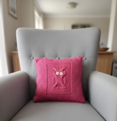 Poduszka ozdobna sowa 40 x 40 Handmade