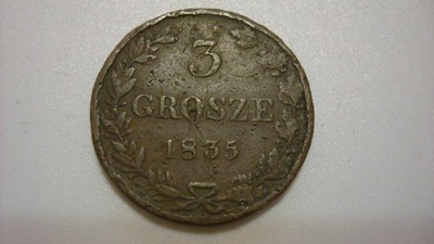 Moneta 3 grosze 1835 stan 4