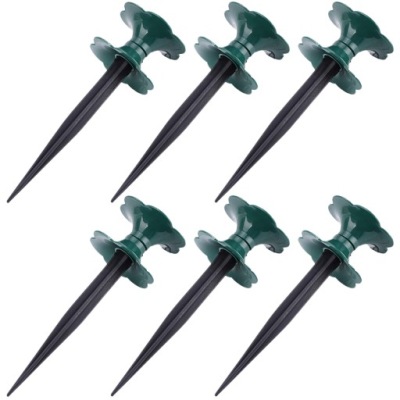 6SZT ZIELONE PLASTIKOWE KOLCE DO PROWADZENIA WĘŻA OGRODOWEGO PP
