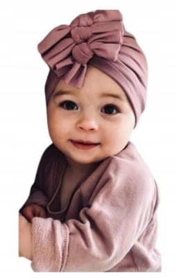 JESIEŃ CIEPŁA CZAPKA TURBAN r.34-38 0-3m-ce+GRATIS