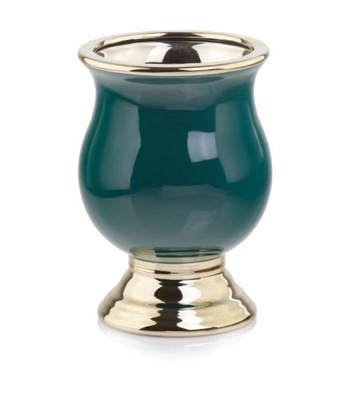 Doniczka wazon zielono- złoty GLAMOUR Emerald