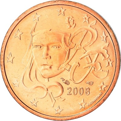 Francja, 2 Euro Cent, 2008, Paris, MS(60-62), Mied
