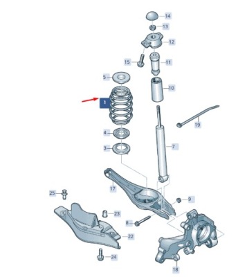 Skoda superb mk3 rear катушка зажигания spring 3q0511115q фото №1