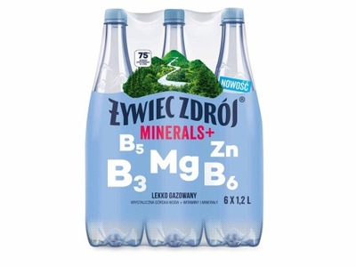 Żywiec Zdrój Minerals+ woda lekko gazowana 6x1,2l