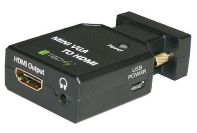 Adapter Techly IDATA VGA-HDMINI VGA+Audio Jack 3,5mm na HDMI 1080p