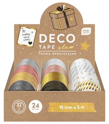 Taśma dekoracyjna washi Deco mix 15mm x 5m 1szt.