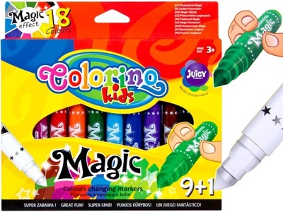 COLORINO FLAMASTRY Magic Zmieniające Kolor 9+1 PISAKI Magiczne
