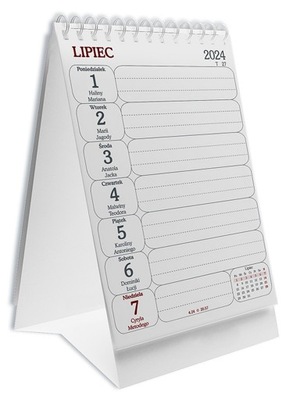 Kalendarz stojący biurkowy pionowy biurowy 2024