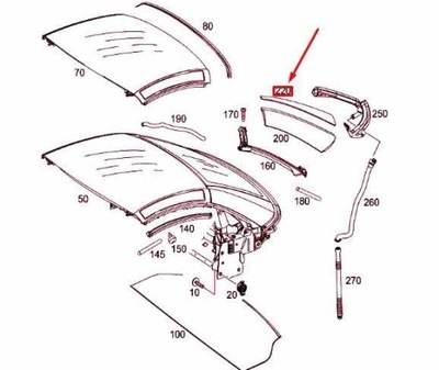 'MERCEDES-BENZ SLK R172 JUNGĖ TRIM. PRAWA' 