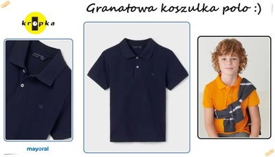 KLASYKA - GRANATOWA Koszulka polo 9890 MAYORAL 128 cm