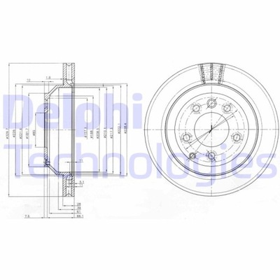 DISCO HAM.AUDI Q7/POR.CAY/VW TOUAR. PARTE TRASERA DELPHI BG3775C DISCO DE FRENADO  