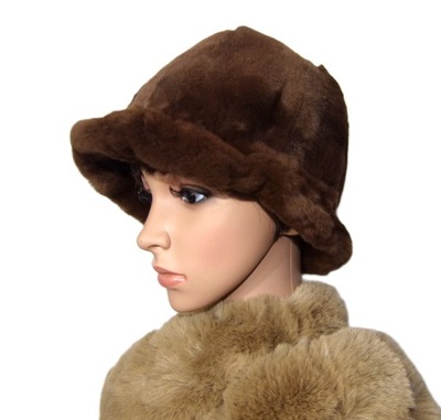 kapelusz damski czapka z norek norki futro naturalne