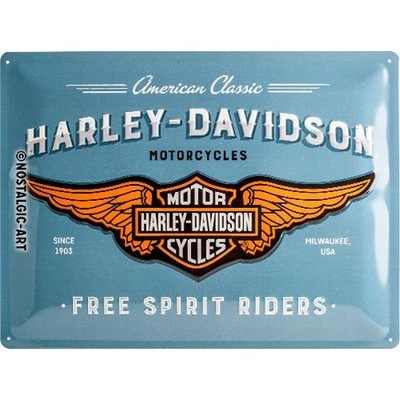 Tablica-Szyld Harley-Davidson Motorcycles Blue 30x40 Nostalgic 23244 фото