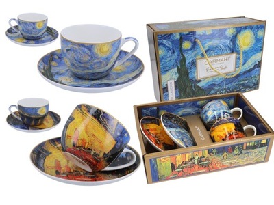 Kpl. 2 filiżanek ze spodkami - V. van Gogh, Taras kawiarni nocą i Gwiaździs